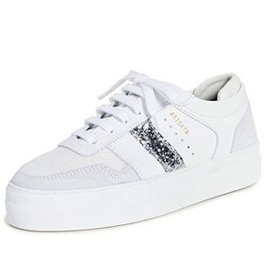 NWT Axel Arigato Detailed Platform Sneaker - White/Silver Glitter - Size 37